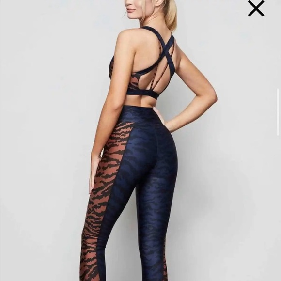 GOOD AMERICAN oasis animal print leopard blue black brown leggings - Picture 2 of 13